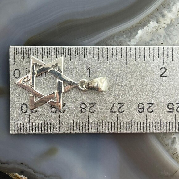 Sterling Silver Fashion Unisex Star of David Pendant - Picture 10 of 10
